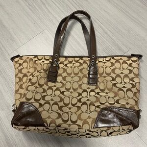 Coach Brown Signature Tote Bag